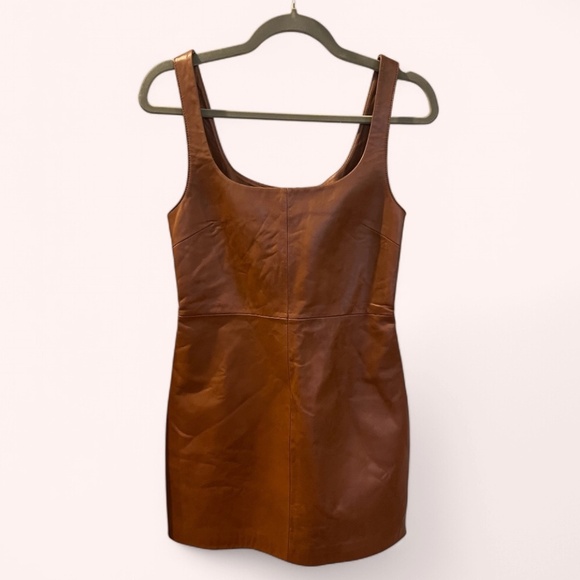 Ena Pelly Dresses & Skirts - *MSRP $400* Ena Pelly Delaney Leather Mini Dress in Whiskey NWT Size 4